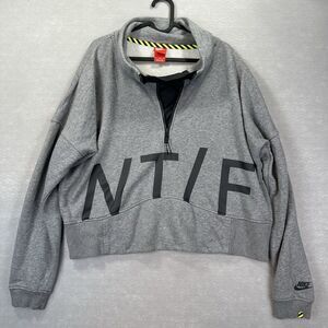 Nike Women’s  XL Gray 1/2 Zip Fleece Pullover Track & Field Athlete‎ Cropped